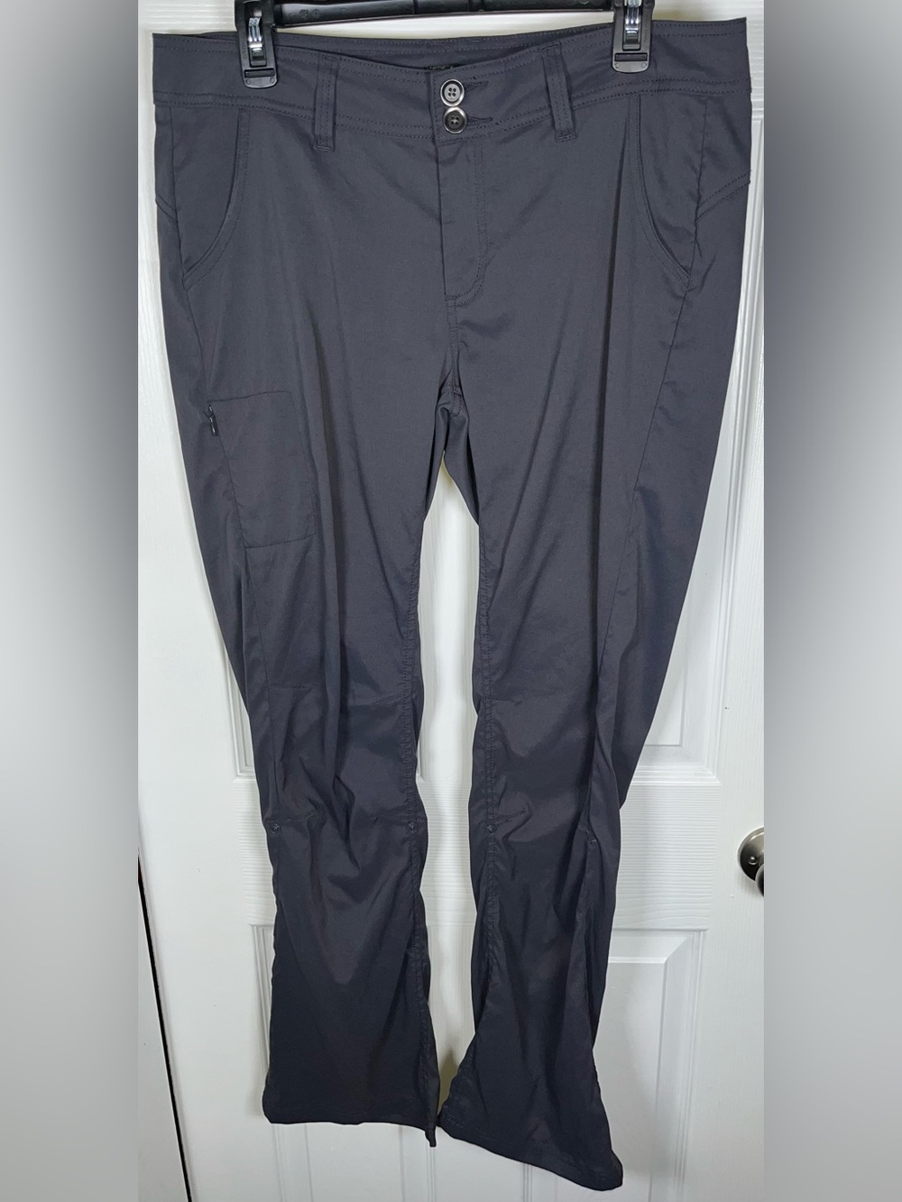 prAna Halle Hiking Pants Women's Size 10 Charcoal Stretch Zion Roll-Up Capri